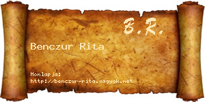 Benczur Rita névjegykártya